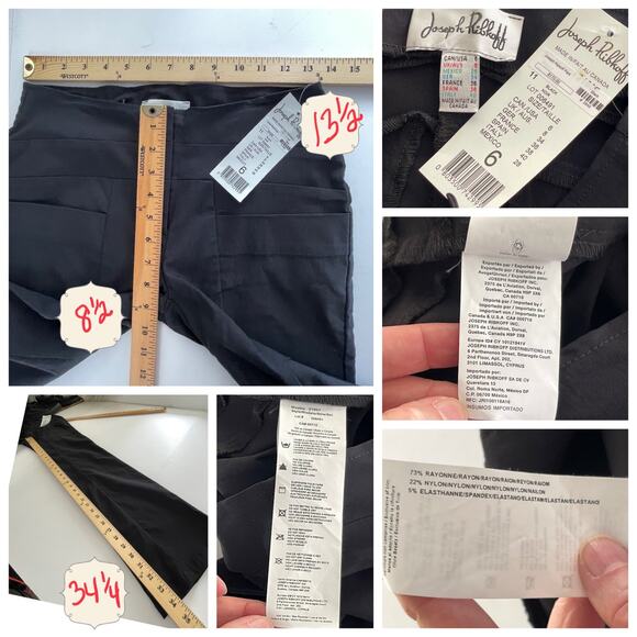 Joseph Ribkoff Dress Pants NEW Womens Sz 6 Black Beltless Flared Lightweight - Picture 7 of 7